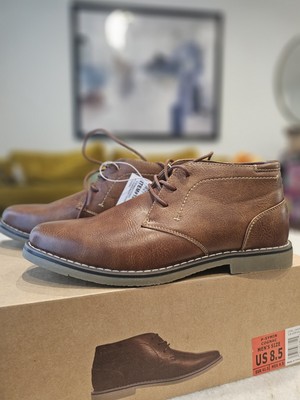 STEVE MADDEN MEN\'S SHORT CHUKKA P. SYMIN BOOTS IN COGNAC Steve Madden P-Symin Dress & Comfort Short Chukka Boot  main image 4
