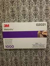 3M 02021 Imperial Wetordry 5 1/2 x 9 Inch Abrasive Paper Sheets 1000 Grit