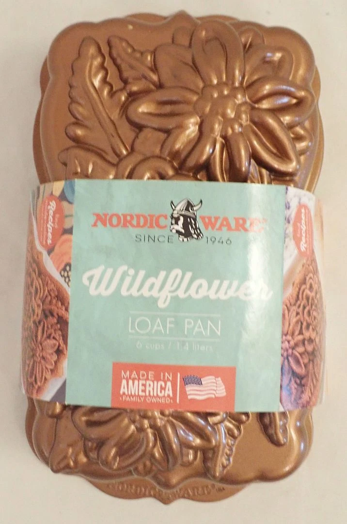 Nordic Ware Wildflower Loaf Nonstick Aluminum Pan, USA 9.5" x 5.6" x 3.1"