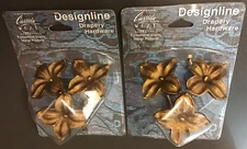 New Set Of 2 Cassidy West Designline Steel Drapery Hardware Finials - Flowers