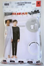 32 DEGREES KIDS HEAT SUIT + LEGGING BASE LAYER SET-SIZE M 8/ 10- White