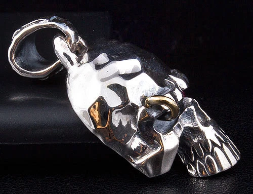 РУБИНОВЫЙ ПАНК ЧЕРЕП 925 ПРОБЫ МУЖСКОЙ КУЛОН ДЛЯ ЦЕПИ ОЖЕРЕЛЬЕ СТИМПАНК - Изображение 3 из 4