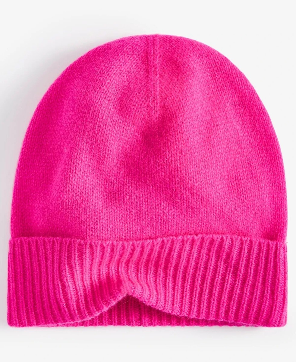Charter Club 100% Cashmere Cuffed Beanie Hat Pink Flame One Size Pink 100% Cashmere Beanie Hats for Women for sale | eBay main image 3