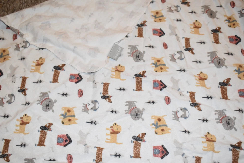 K6 !WOW! TREND LAB Puppy DOGS Cotton Flannel Receiving Baby Crib Blanket - Image 2 of 2