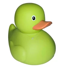 EXTRA LARGE! FAB FINDS JUMBO RUBBER DUCK COLLECTIBLE APPLE GREEN, JEEP  8'X7"!