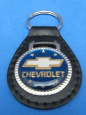 CHEVROLET BOW-TIE BLACK LEATHER KEYRING KEYFOB #265