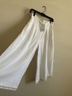 NWT MISA Imara Gold Crochet Grommet Crop Linen Pants White Size Medium — photo 2