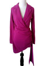 FASION NOVA Wendy Blazer Mini Dress Magenta Hidden Zip Long Sleeve Womens Small