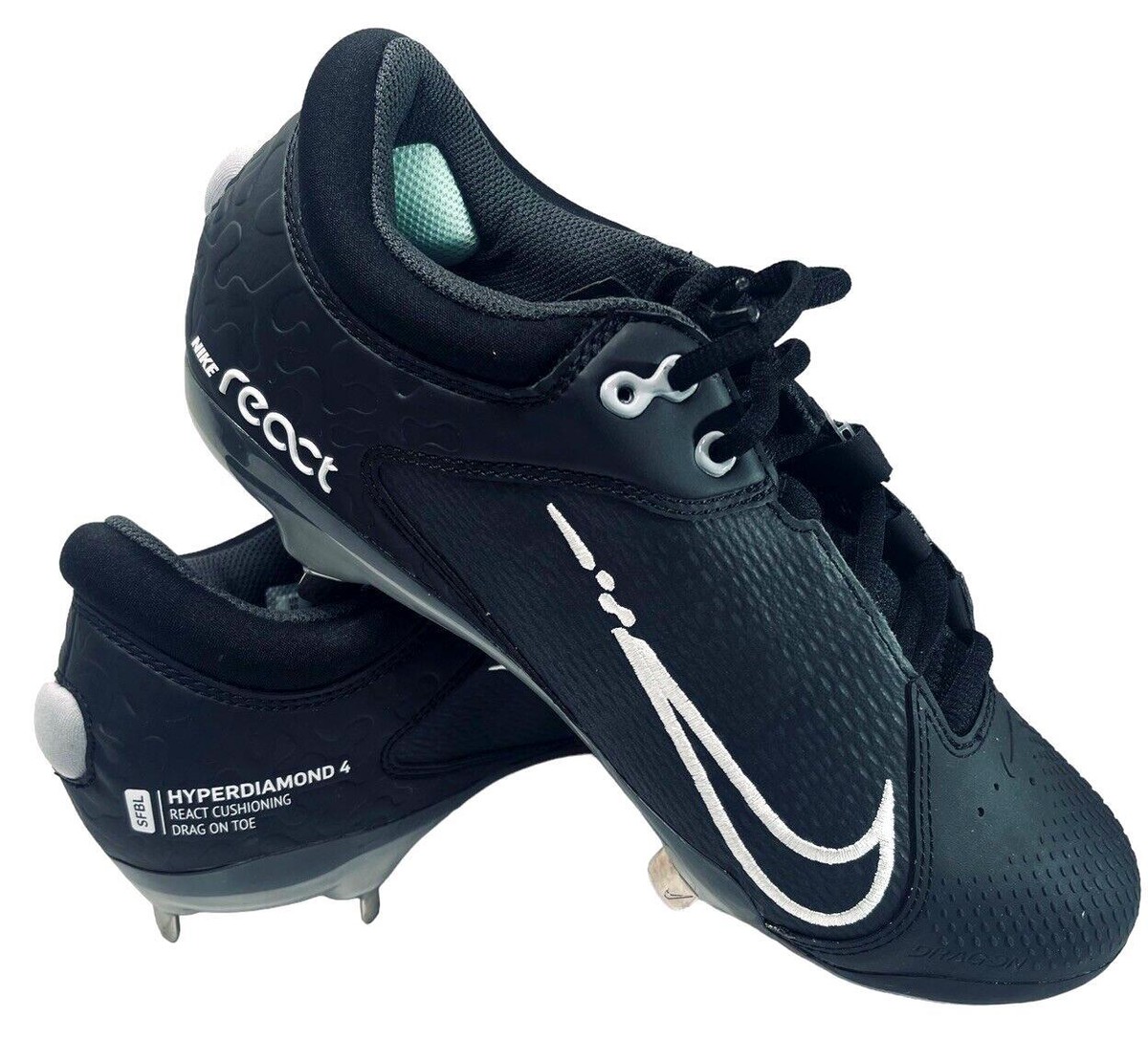 NIKE Softball Metal Cleats Wmn's Size 10 SFBL Hyperdiamond React