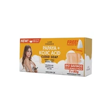 LUXE ORGANIX Papaya + Kojic Acid Cloud Soap 3 x 80g (Eco Bundle Pack)