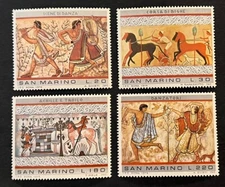Travelstamps: 1975 San Marino Stamps Scott #854-857 Etruscan Art Mint MHN OG
