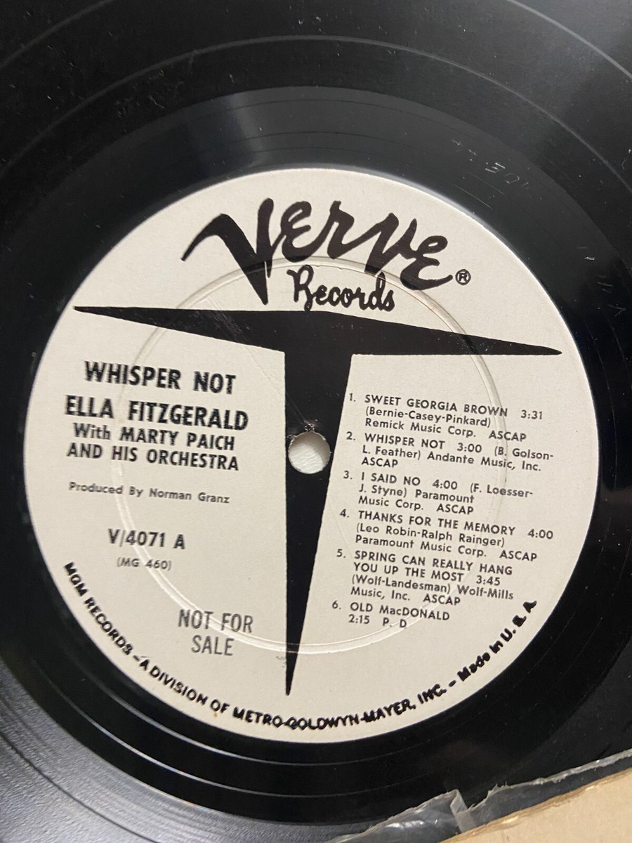 ELLA FITZGERALD　WHISPER NOT　12㌅レコード Ella Fitzgerald Whisper Not Record lp original vinyl Album