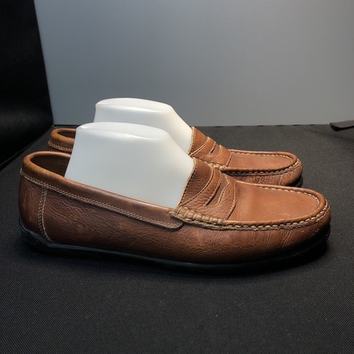 LN M's US9.5M HUSH PUPPIES CUERO MARRÓN SIN CORDONES MOCASINES PENNY ZAPATOS INFORMALES - Imagen 6 de 12