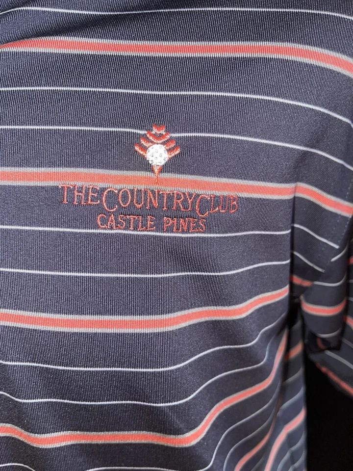 Dunning golf, men's polo, pink Stripes size S Country Club castle pines - Imagem 2 de 4