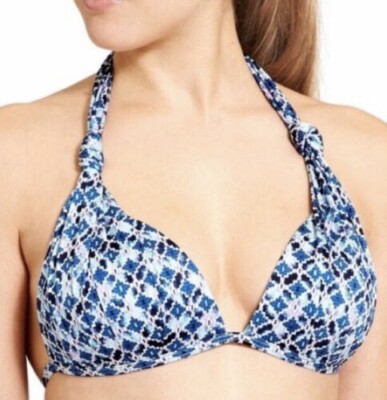 Bikini Athleta Taille XL - Imprimé Floral Marron/rouge - Haut Halter Avec Keyhole - Neuf Avec étiquettes