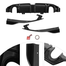 Rear Bumper Diffuser Body Kit w/LED Light for 2016-2021 Honda Civic Lip Diffuser