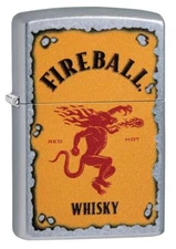 Zippo Fireball Whisky Lighter With Fireball Logo, 29852, New In Box