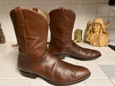 CHRIS ROMERO BROWN LEATHER WESTERN COWBOY ENGINEER WORK BOOTS SIZE 11.5 M