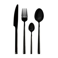 Edelstahl Besteckset Essbesteck FüR 6 Personen Como Black 24-Teilig Ambition