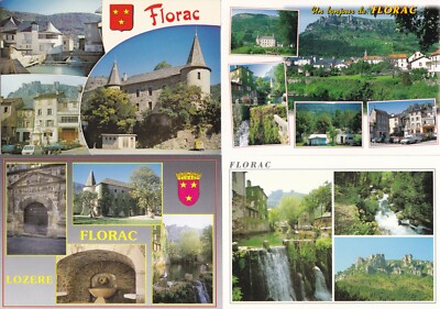 Lot 4 de cartes postales anciennes postcards 10X15cm FLORAC LOZERE | eBay