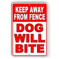 Sign Or Decal Beware Of Dog Will Bite Security Attack Guard Warning Protected