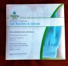 New! Natra Cure Intense Hydrating Gel Booties & Gloves Set Color Aqua Blue