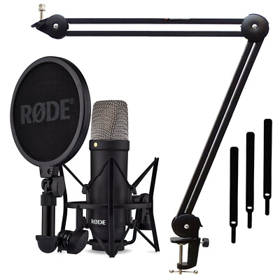 Rode NT1 Signature Black Studio-Mikrofon + keepdrum MS138 Gelenkarm-Stativ BK