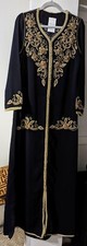 Moroccan Caftan Handmade Beaded Dress Wedding Gown Abaya With Belt Size S-M