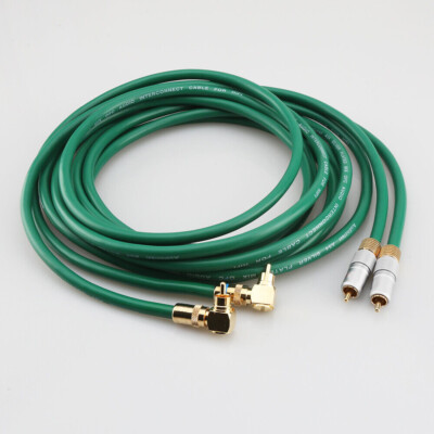 Paar Versilbert 6N OFC Draht Vergoldet Stecker HIFI RCA Audio Cinch Kabel Cable