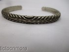 VINTAG NORMAN LOMAHEFTEWA HOPI INDIAN CUFF FEATHER STACKER CUFF STERLING — photo 4