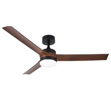52" Modern Ceiling Fan with Lights Remote Reversible DC Motor 3 Blades Matte Blk