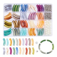1box Beads Jewelry Making Finding Kit Including Acrylic Curved Tube