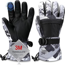 Ski Gloves, Warmest M Fit Kids11-15 Years and Women size S-M , Grey