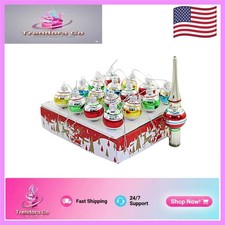 Elegant 16 Miniature Glass Ornaments and Treetop Set from Kurt Adler Collection