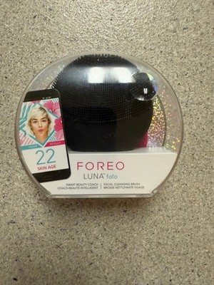 Foreo Luna Fofo Smart Facial Cleansing Brush  Midnight Black Silicone New Open..