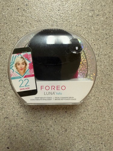 Foreo Luna Fofo Smart Facial Cleansing Brush Midnight Black Silicone New Open..