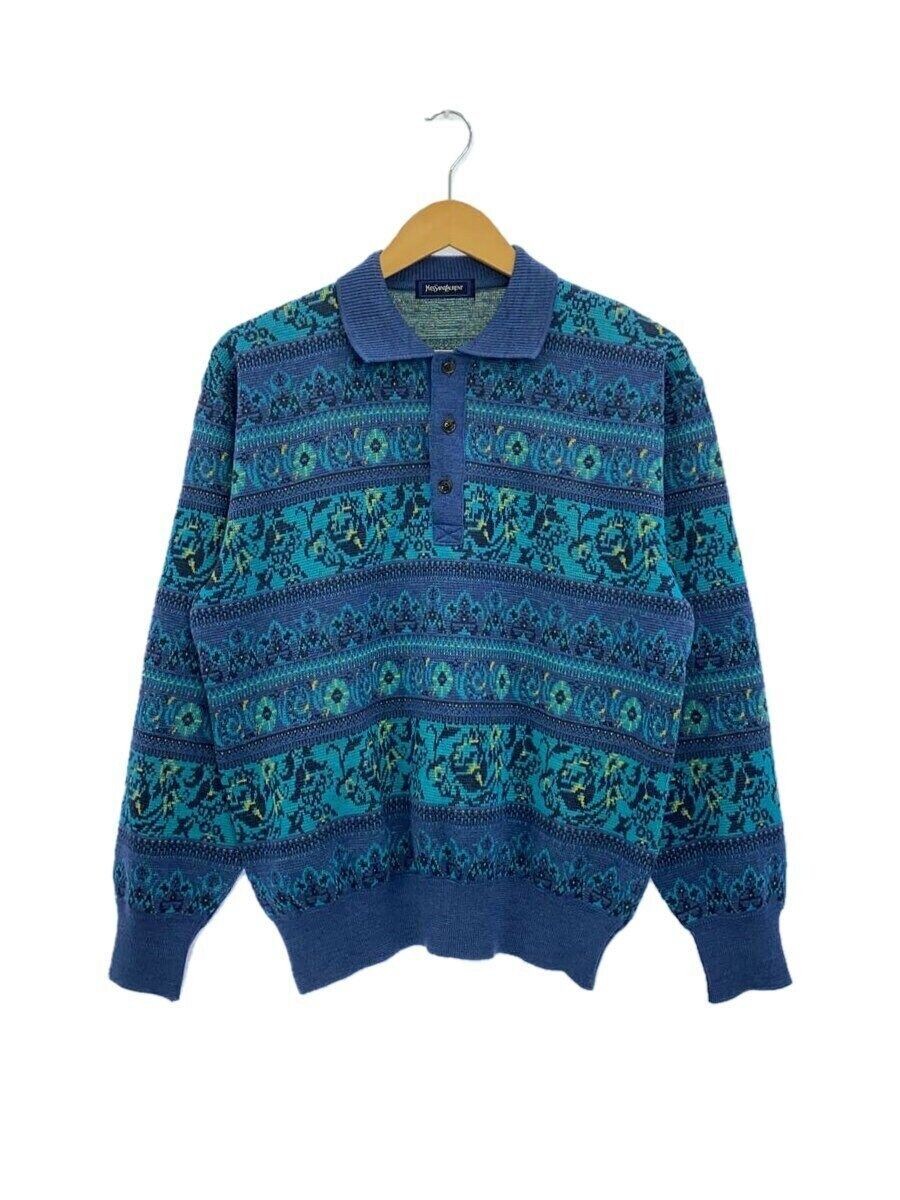 Maglia e maglione YVES SAINT LAURENT colletto (sottile) M lana BLU modello totale