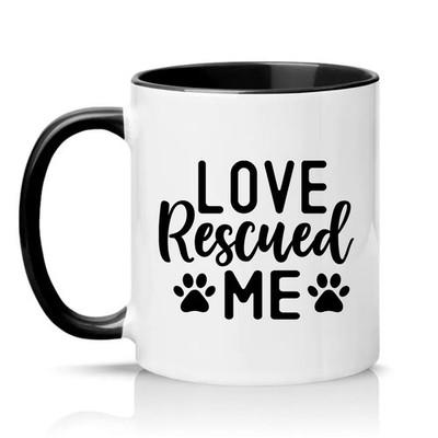Love Rescued Me Unisex 11 Unzen Keramiktasse Rettung Hund Katze Haustierliebhaber Geschenk