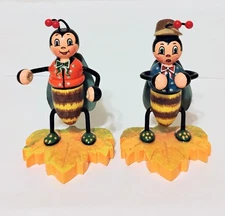 Vintage HUBRIG Volkskunst Ladybug Band Figurines Germany - MISSING INSTRUMENTS
