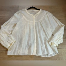 Madewell Ivory Textured Top size L