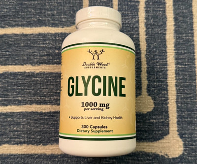 Double Wood Supplements Glycine 1000mg Liver Kidney Health 300 Capsules 8/2027