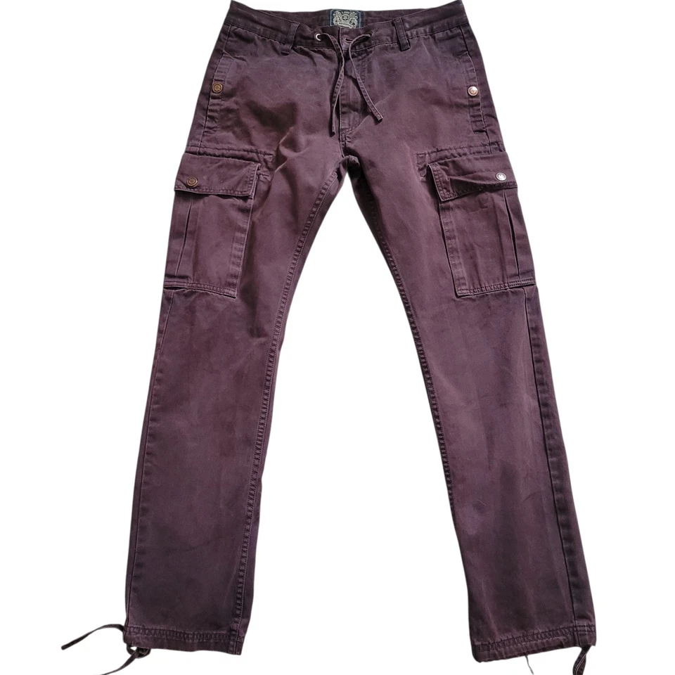 LRG Lifted Research Group Men's Drawstring Tapered Cargo Pants Size 34/33 - Image 3 of 4