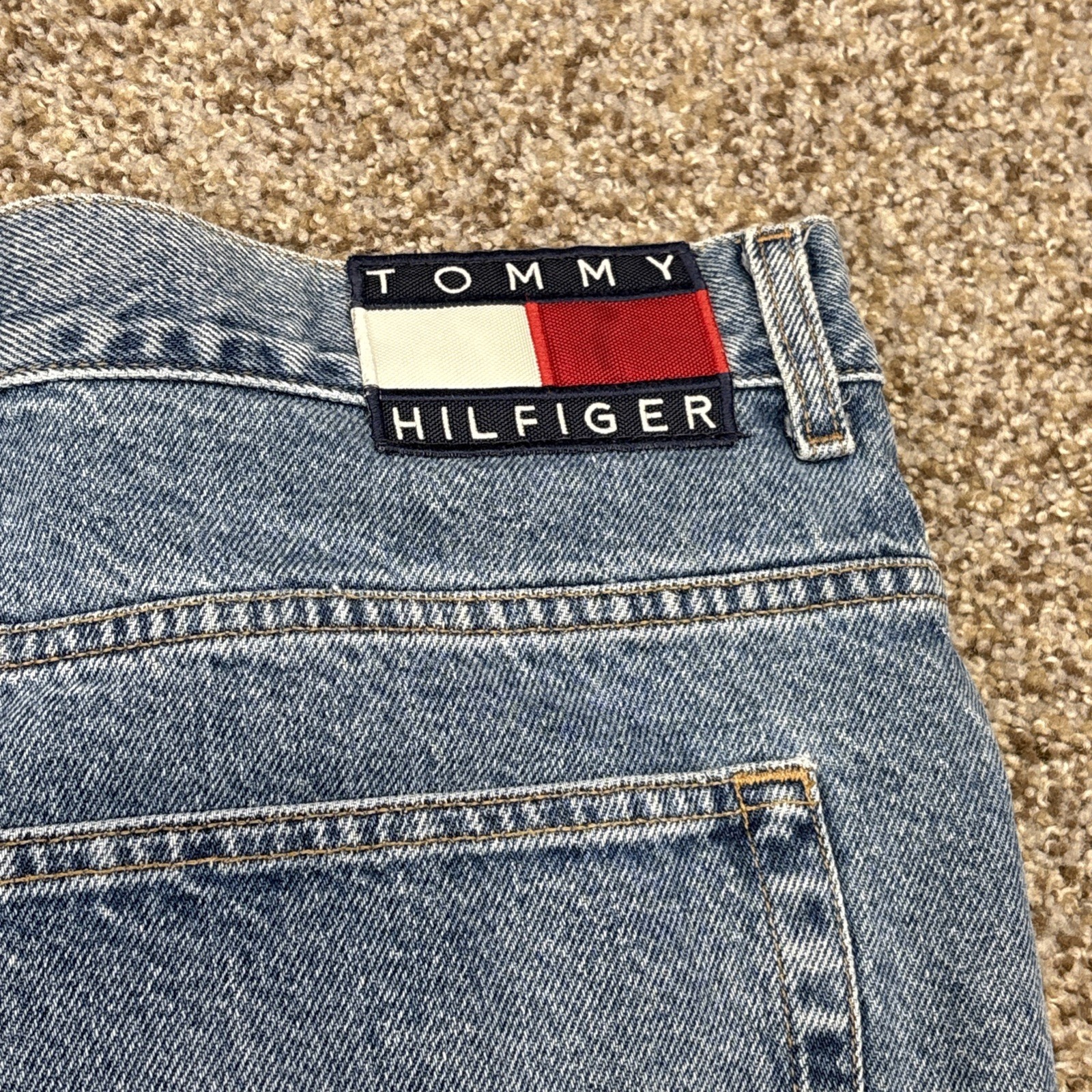 Vintage Tommy Hilfiger Jeans Men 38 (37x30.5) Blue Denim Baggy - View 18