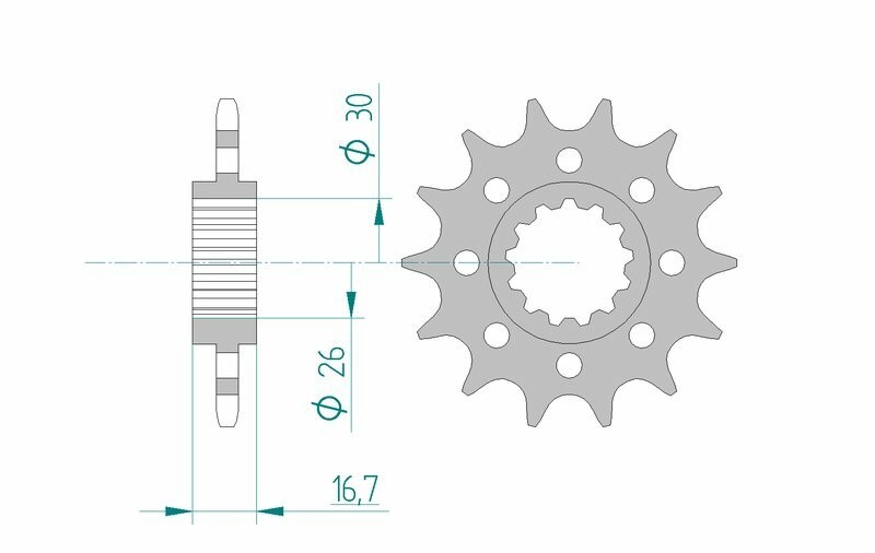 Pignon AFAM acier 20613 - pas 520 - Pièce transmission moto route