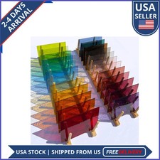 24 Sheets Transparent Stained Glass Variety Pack 6x4 Inch Soft Rainbow Mix Art