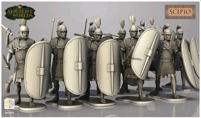 54mm Roman Republican Legion - Principes unbemalte 3d gedruckte Miniaturen