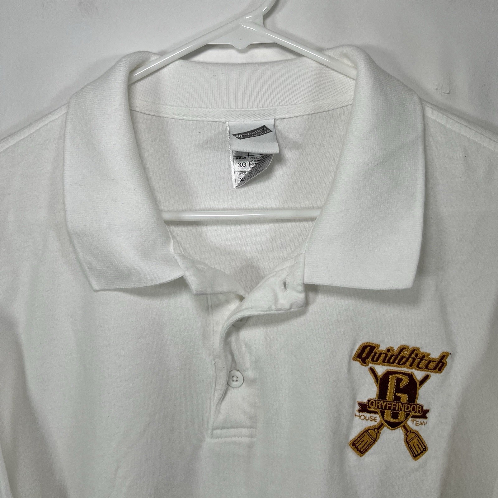 Vintage 2001 Harry Potter Warner Brothers Polo Shirt Men XL Gryffindor Quidditch