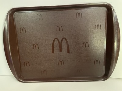 Vintage McDonald's Restaurant Serving Tray Brown Plastic 17'' x 12  Original