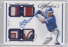 2021 Panini Flawless Signatures Sapphire 13/15 Leody Taveras Quad Patch Auto b4d