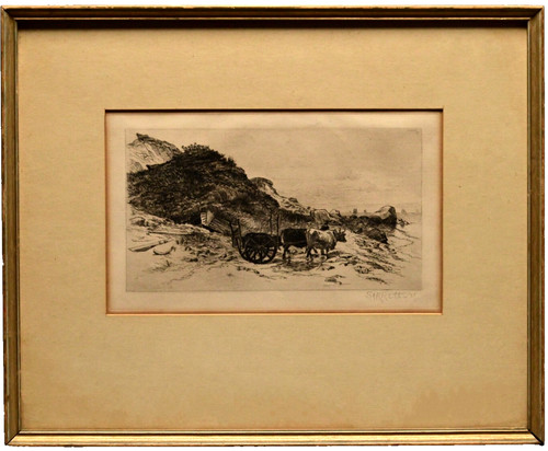 EDMUND GARRETT Vintage Original Signed Mattakeesett Seaside Landscape Etching